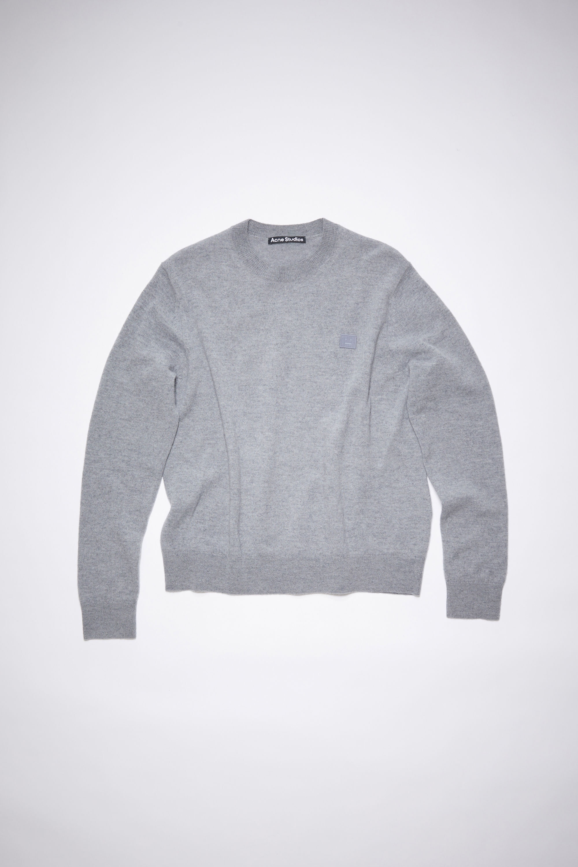 Wool crew neck sweater - Grey Melange - 5