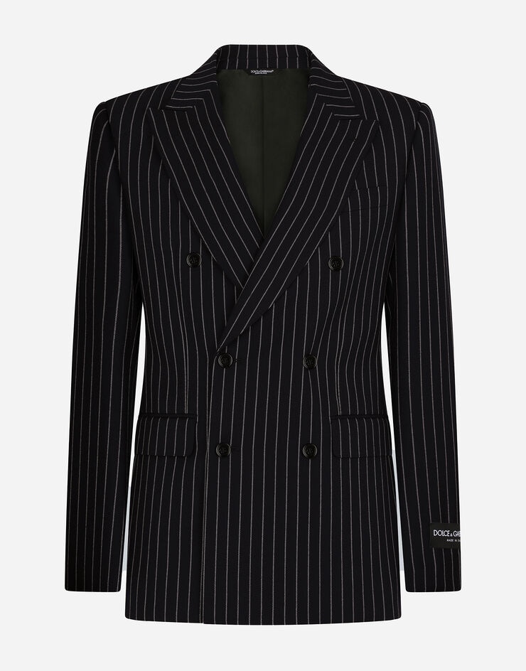 Double-breasted pinstripe wool Sicilia-fit jacket - 1