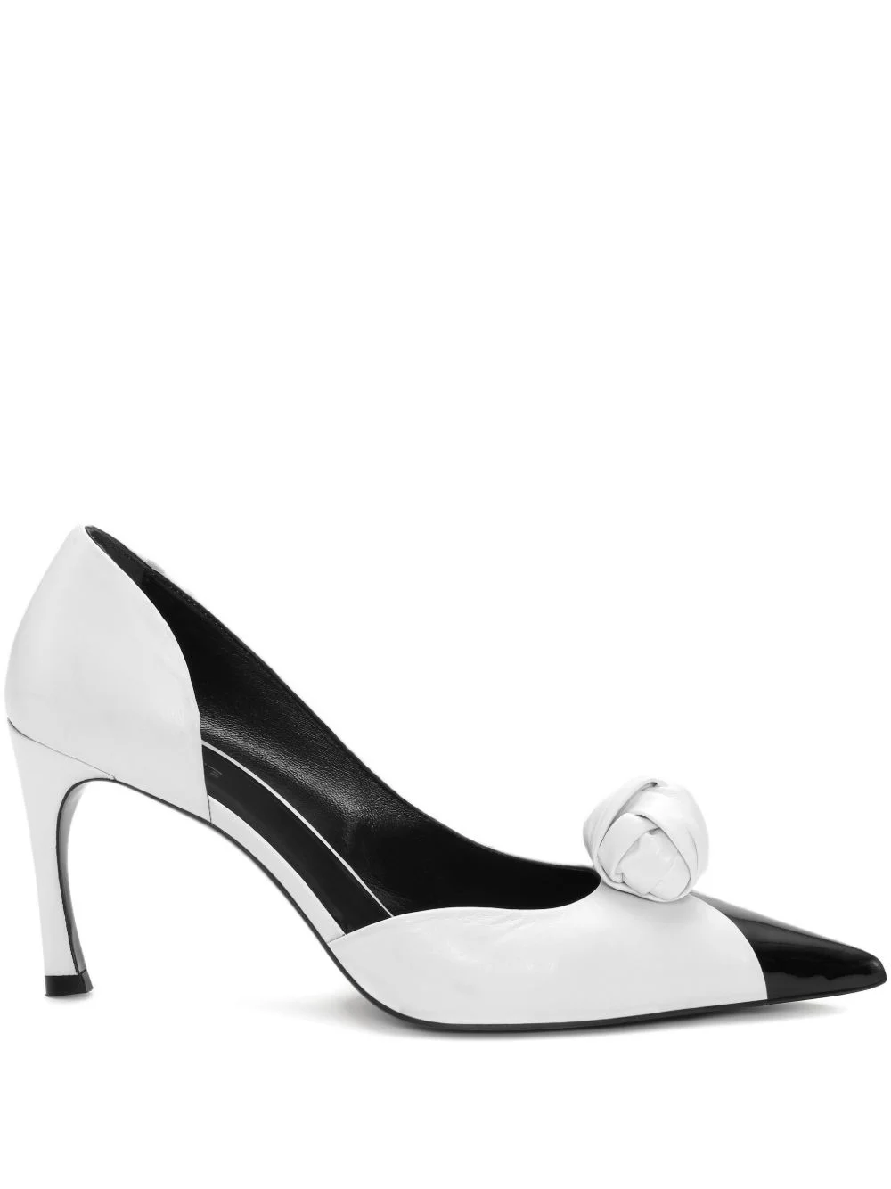 knot-appliqué leather pumps - 1