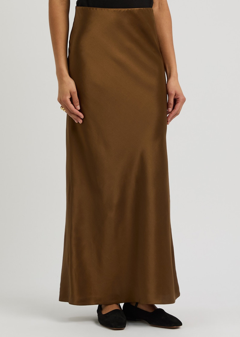 FRAME Frame Column Silk-satin Maxi Skirt outlook