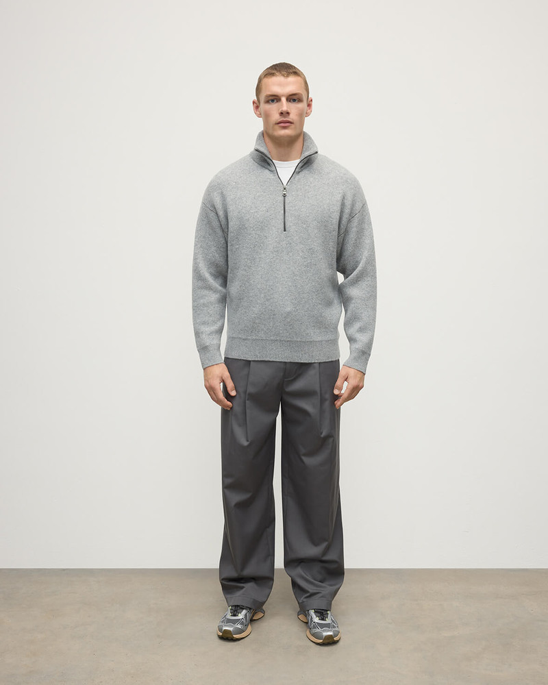 Johnstons of Elgin Double Face Grey Half Zip Jumper outlook