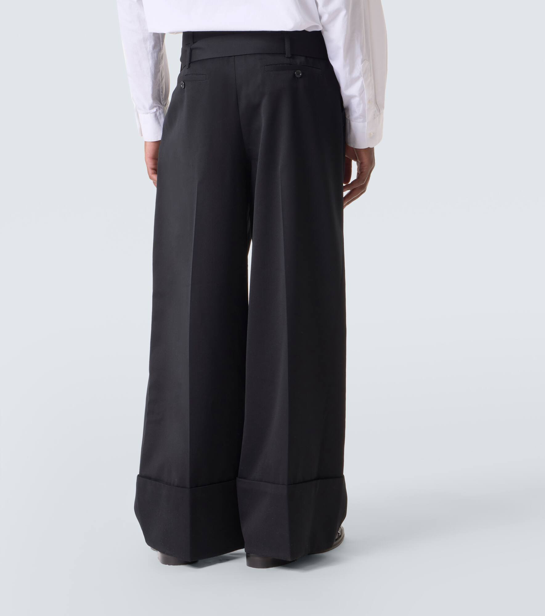Belted high-rise wide-leg pants - 4