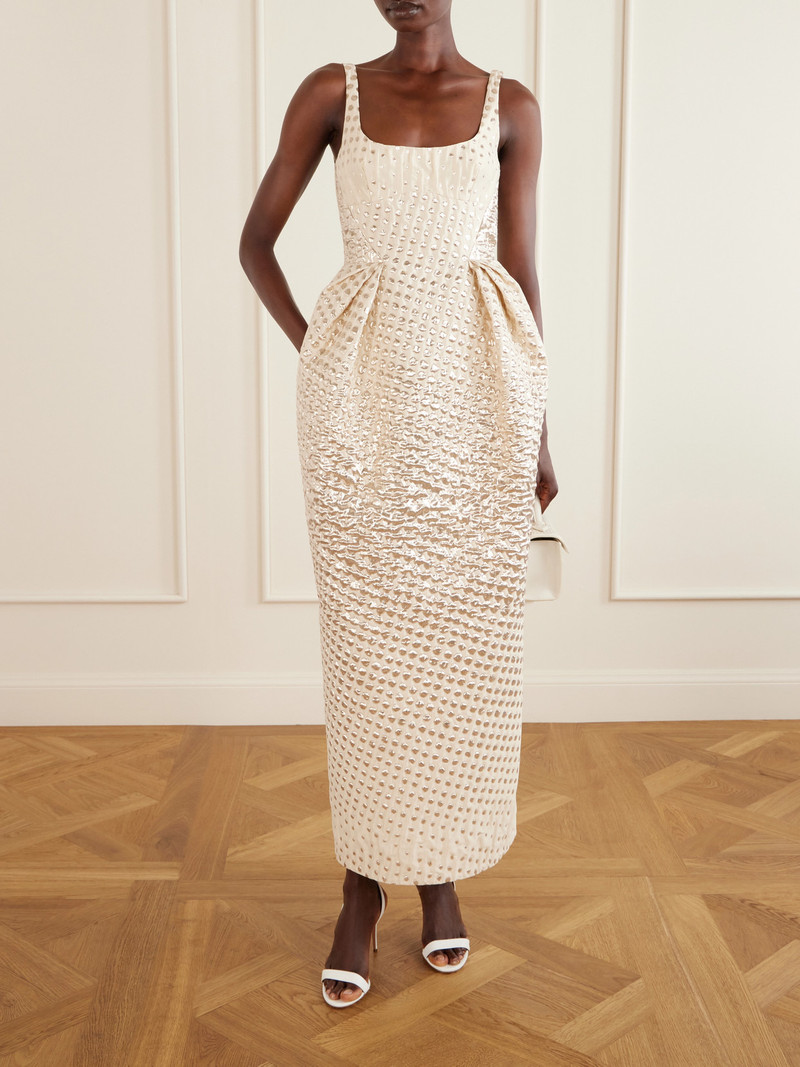 CHRISTOPHER JOHN ROGERS Embellished Metallic Woven Gown outlook