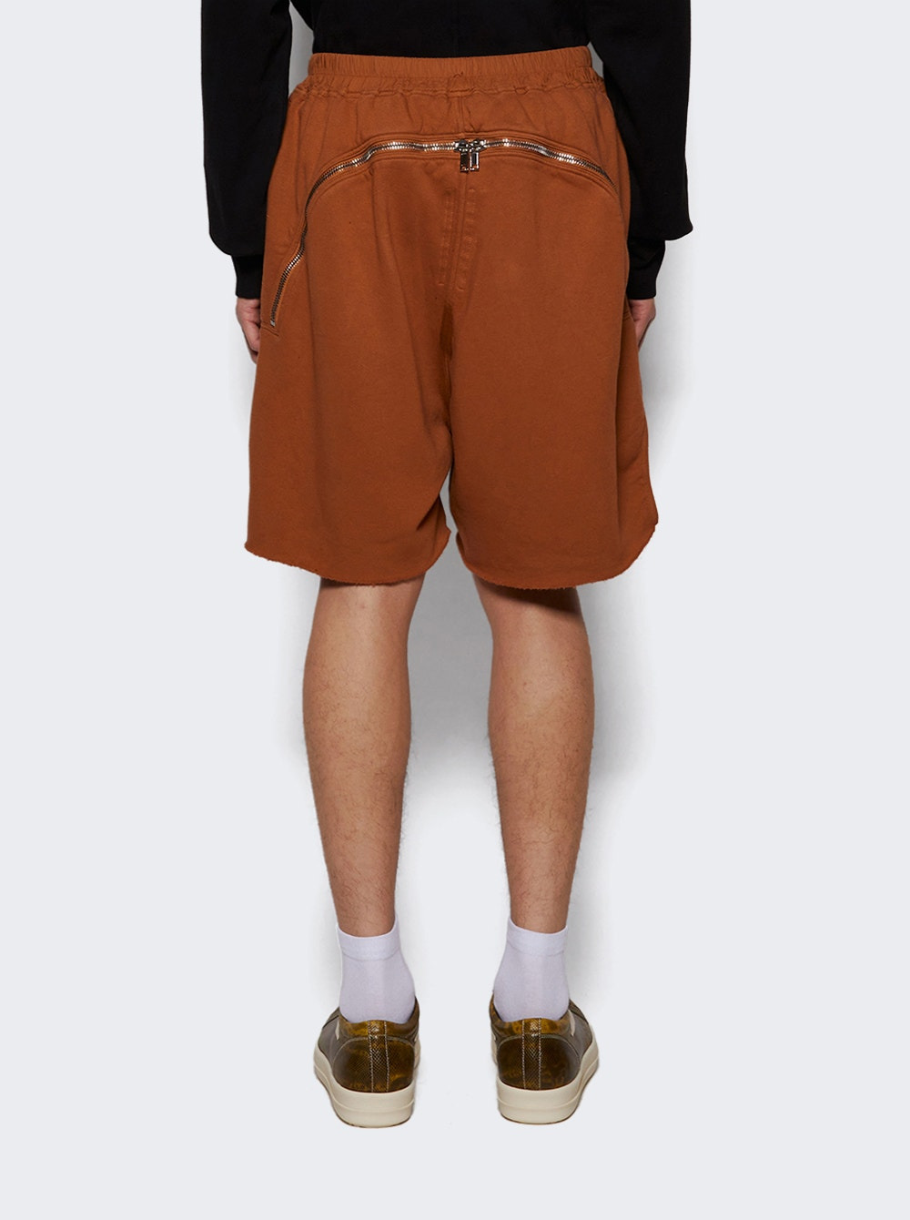 Long Boxers Butt Zip Shorts Orange - 4