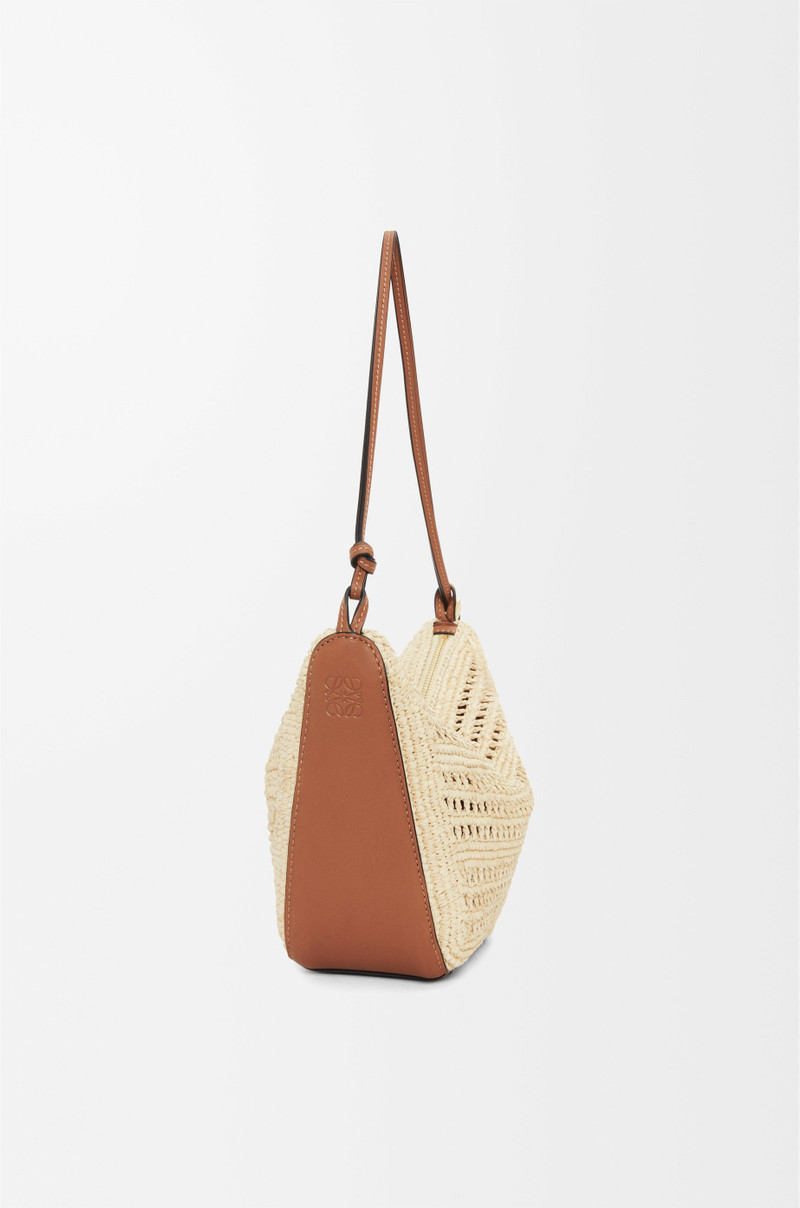 Loewe Mini Hammock Hobo in raffia and calfskin outlook