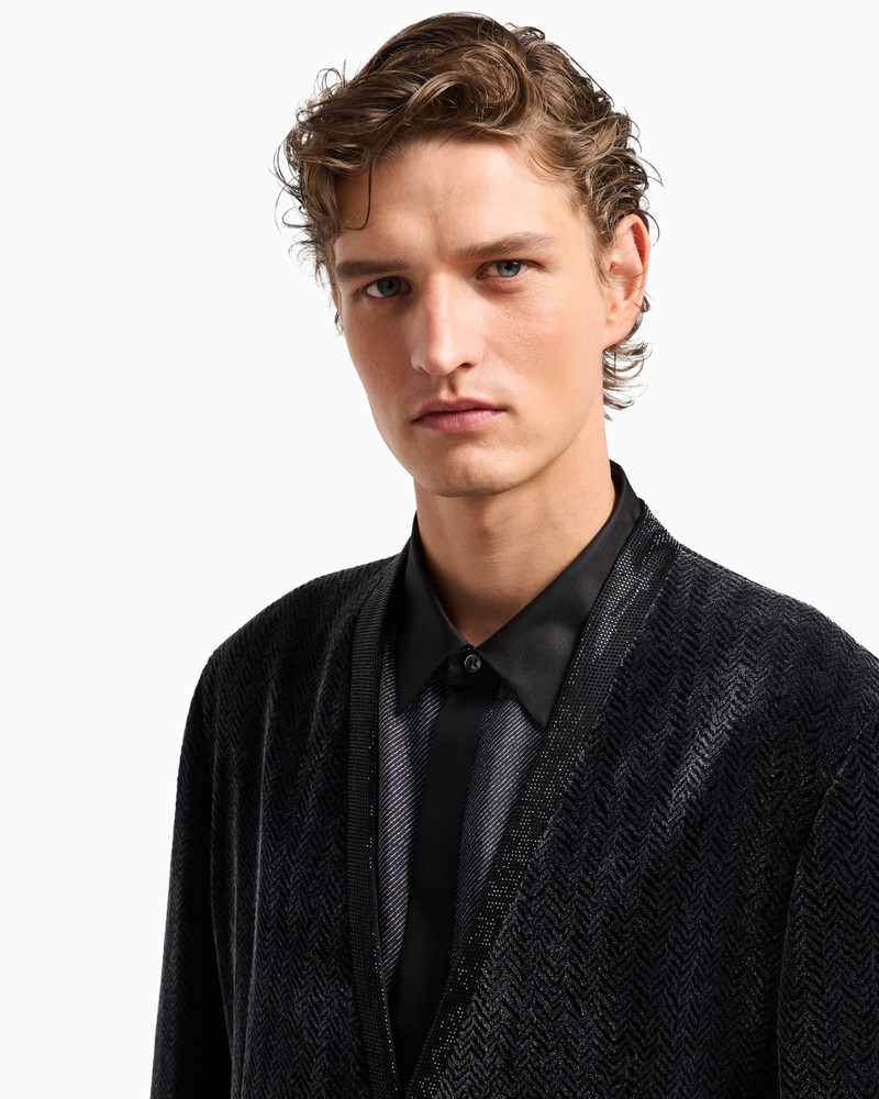 GIORGIO’S DOUBLE-BREASTED TUXEDO JACKET IN A CHEVRON PRINT VELVET 5