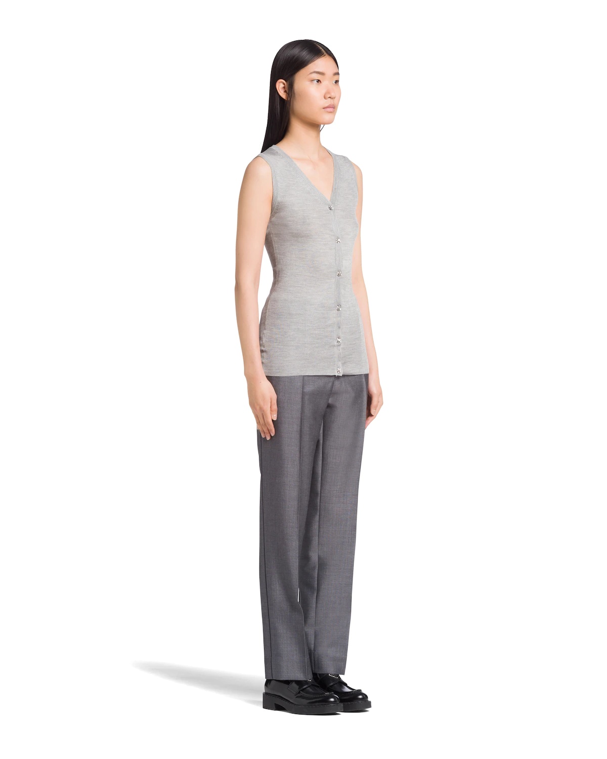 Silk knit button vest - 3