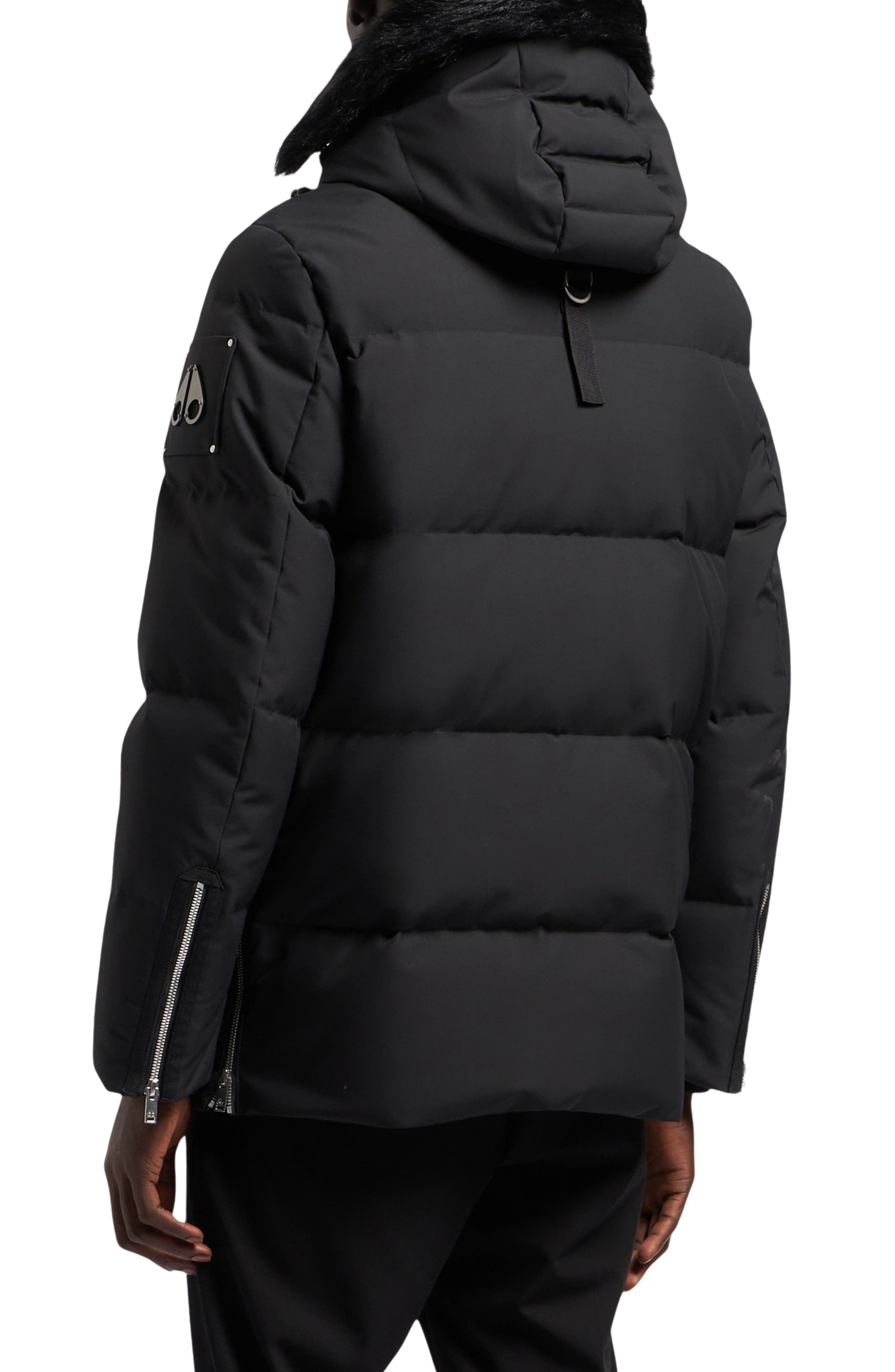 Moose Knuckles Cloud 3Q Water Repellent Down Puffer Jacket with Removable Hood in Black W/Black Sh a - 2