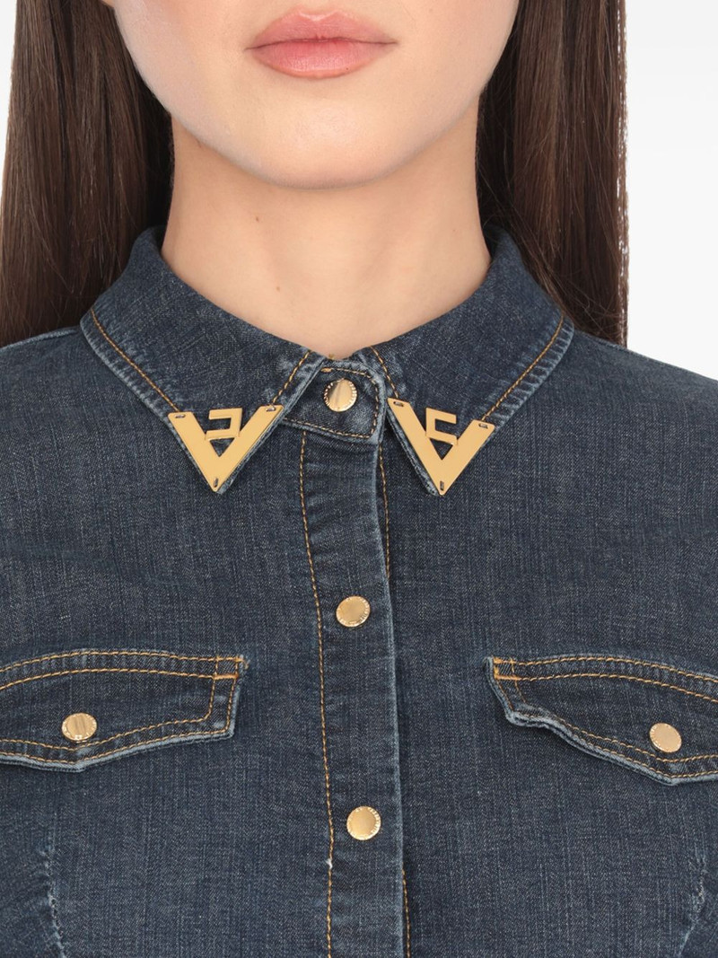 cropped gold-collar denim top 5