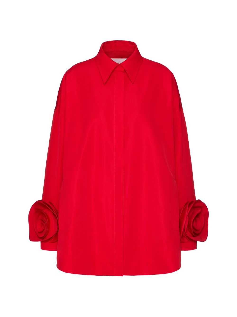 rose-embellished shirt - 1