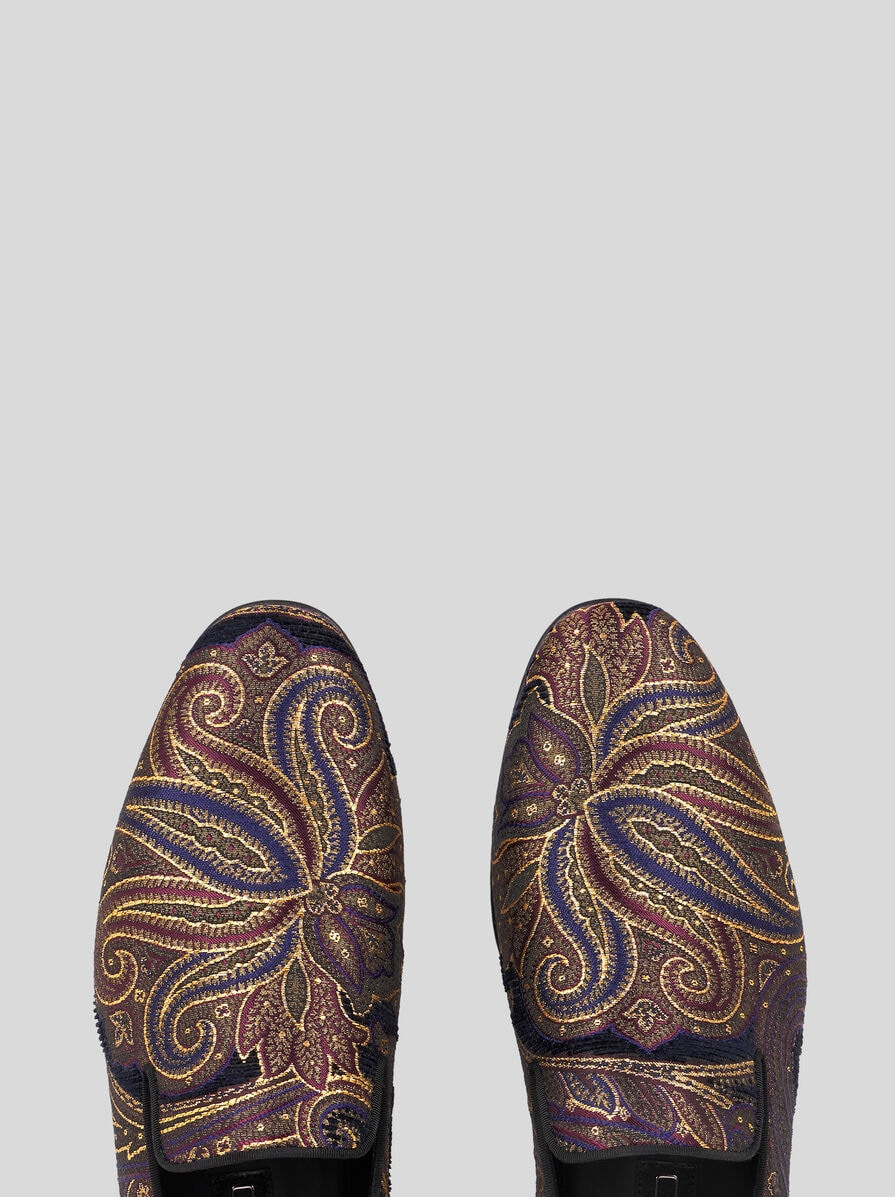 PAISLEY METALLIC JACQUARD LOAFERS - 2