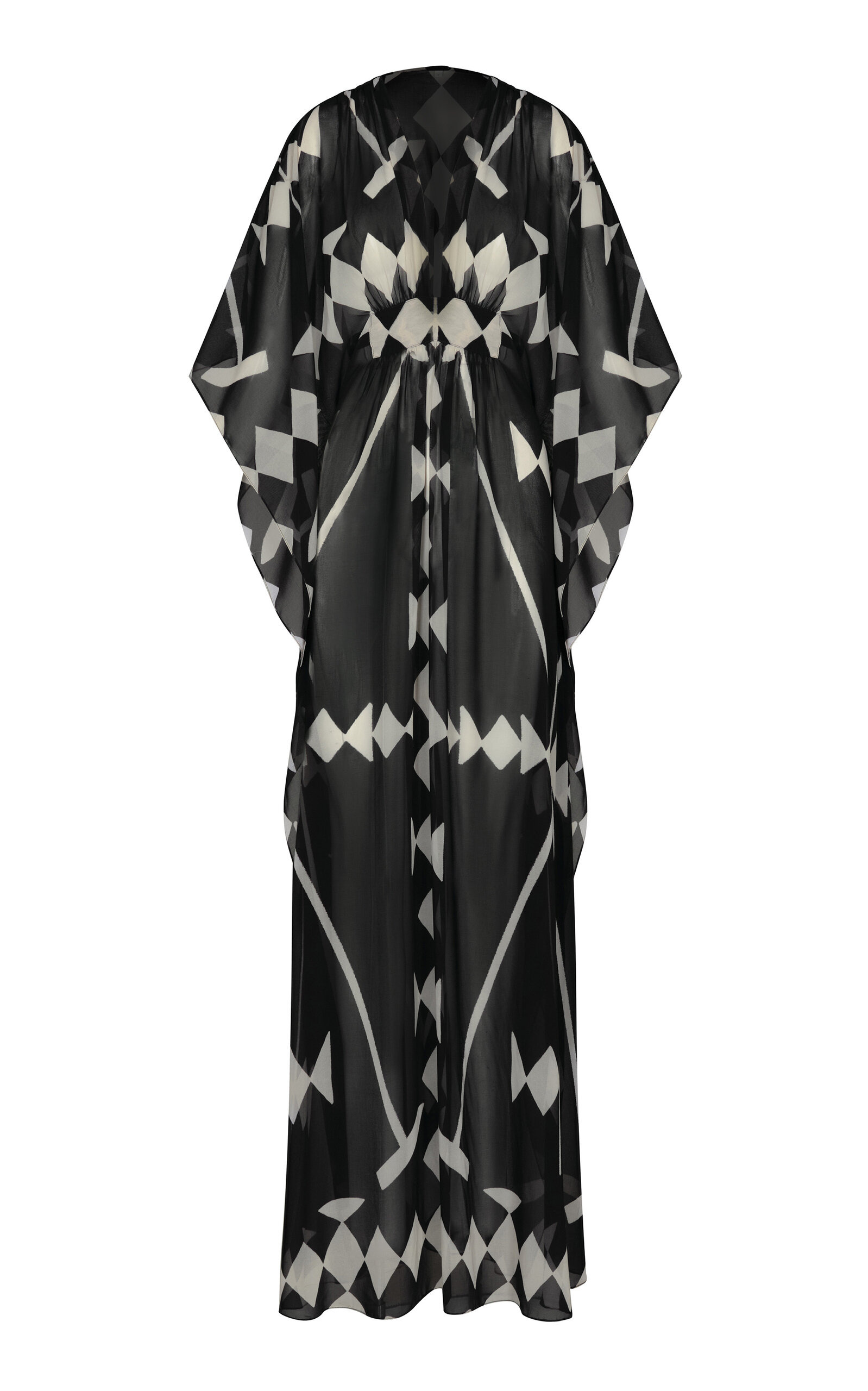 Secret Garden Georgette Caftan Maxi Dress black/white - 1