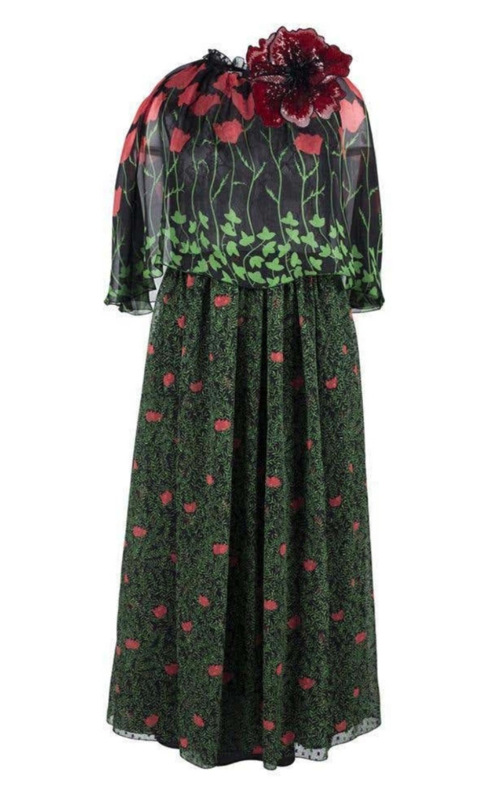 パーティードレス Printed Fil Coupe Cape Dress GUCCI Printed Fil Coupe Cape Dress | runwaycatalog | REVERSIBLE