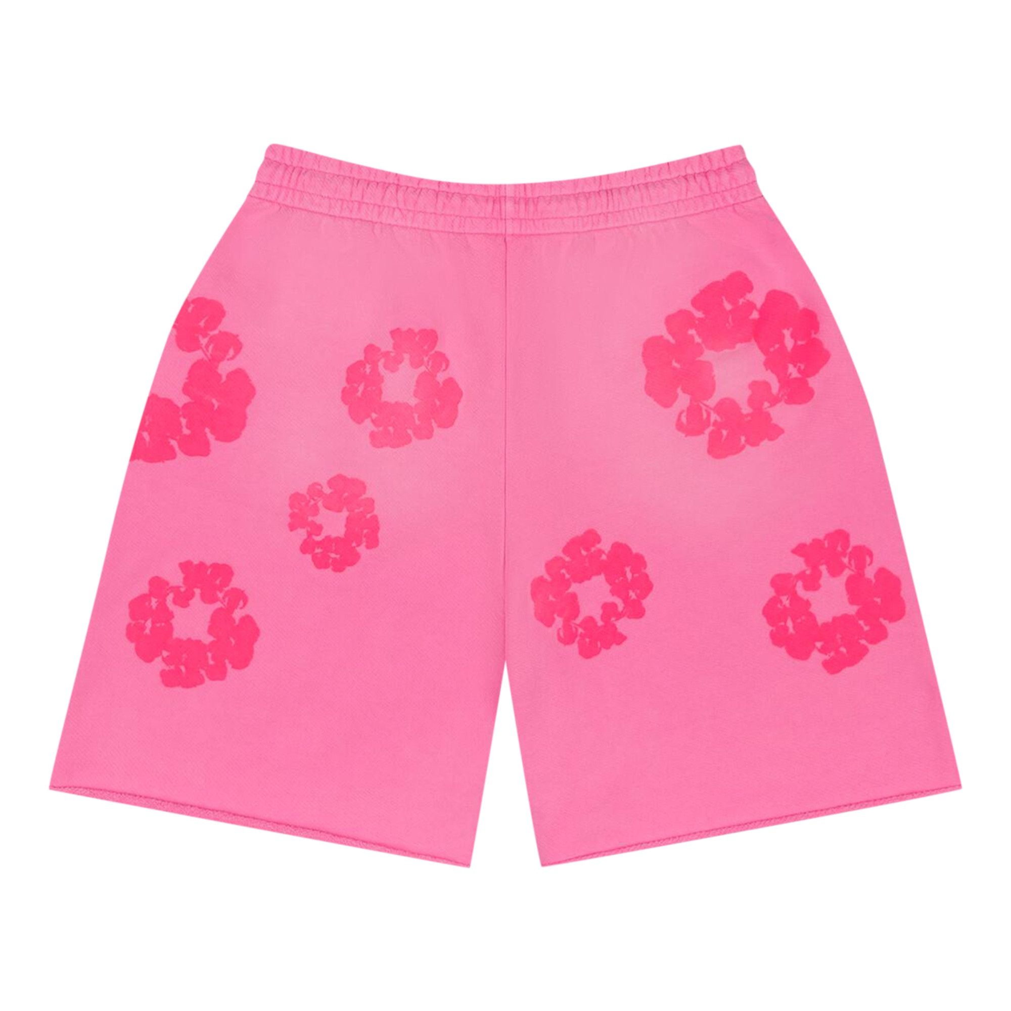 Denim Tears Mono Cotton Wreath Sweat Shorts 'Pink' - 2
