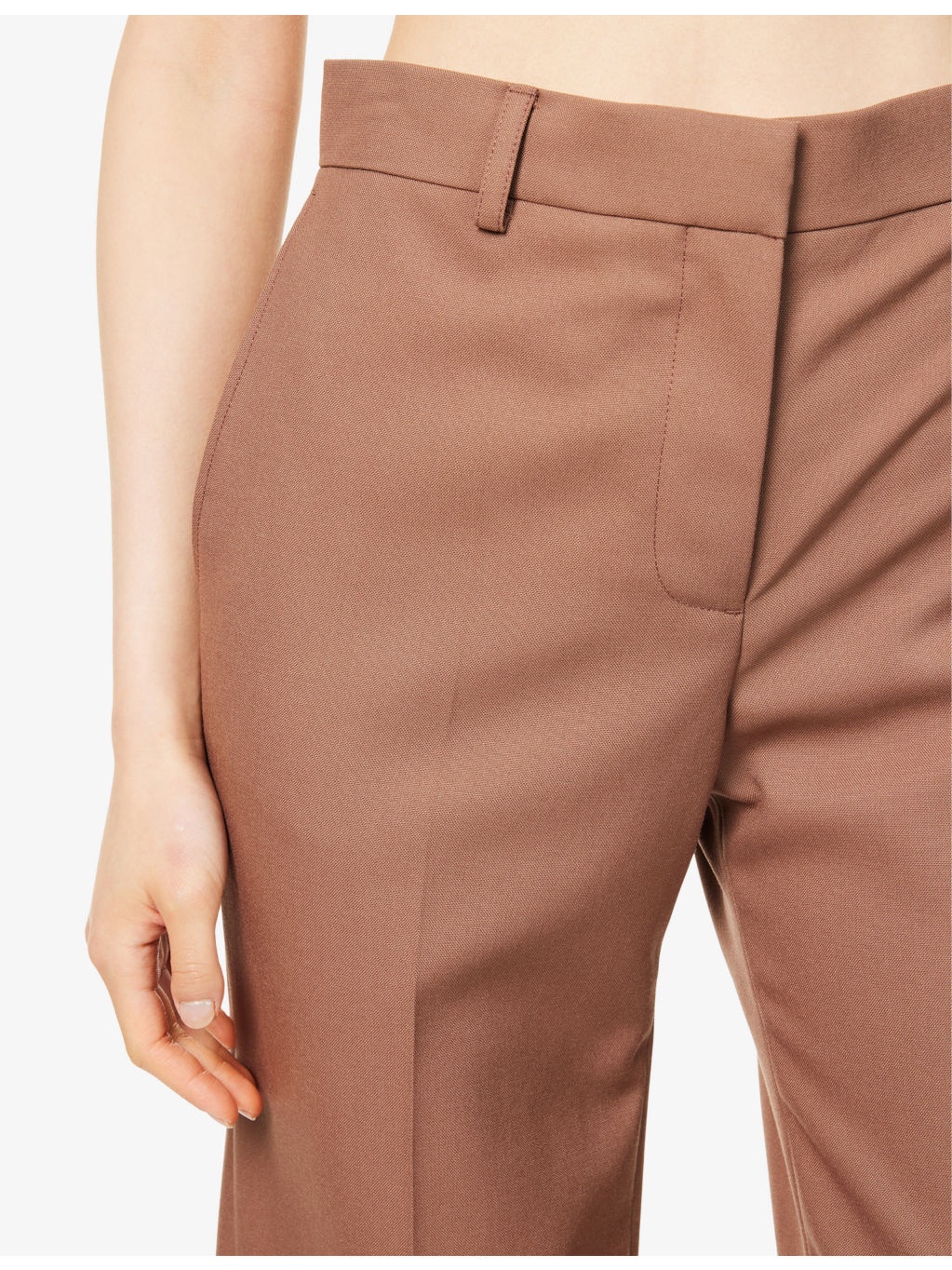 Flared Wide-Leg Wool Trousers - 5