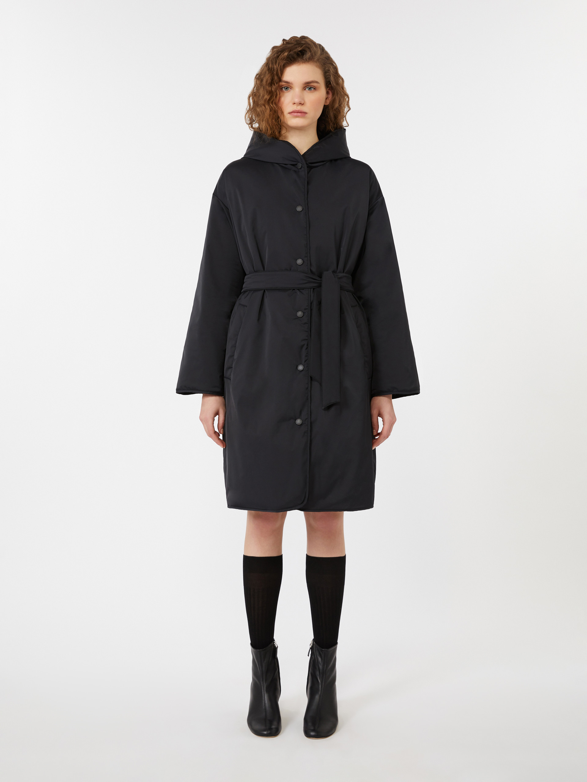 BANFY Reversible robe coat in water-repellent twill - 3