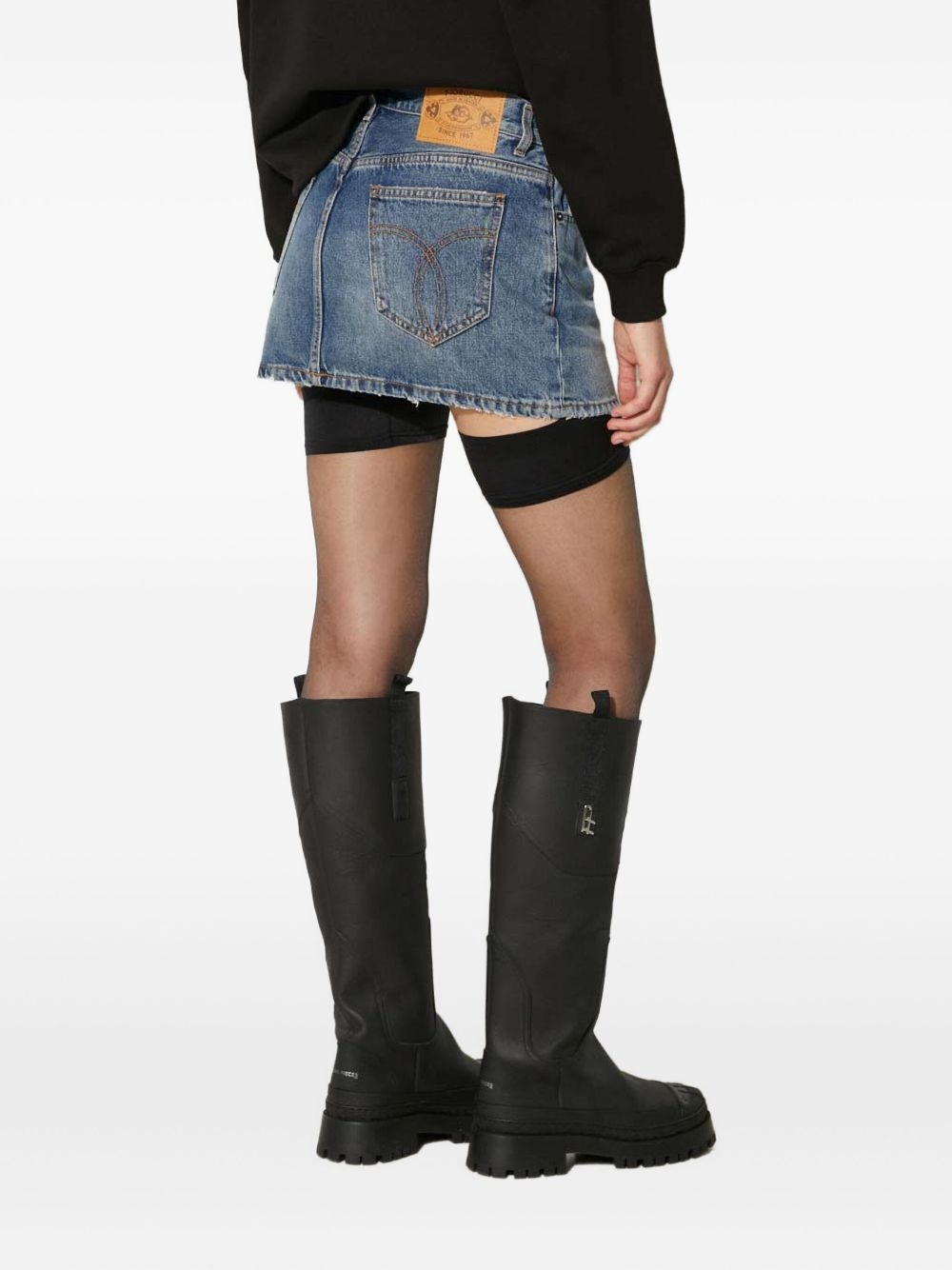 denim mini skirt - 3