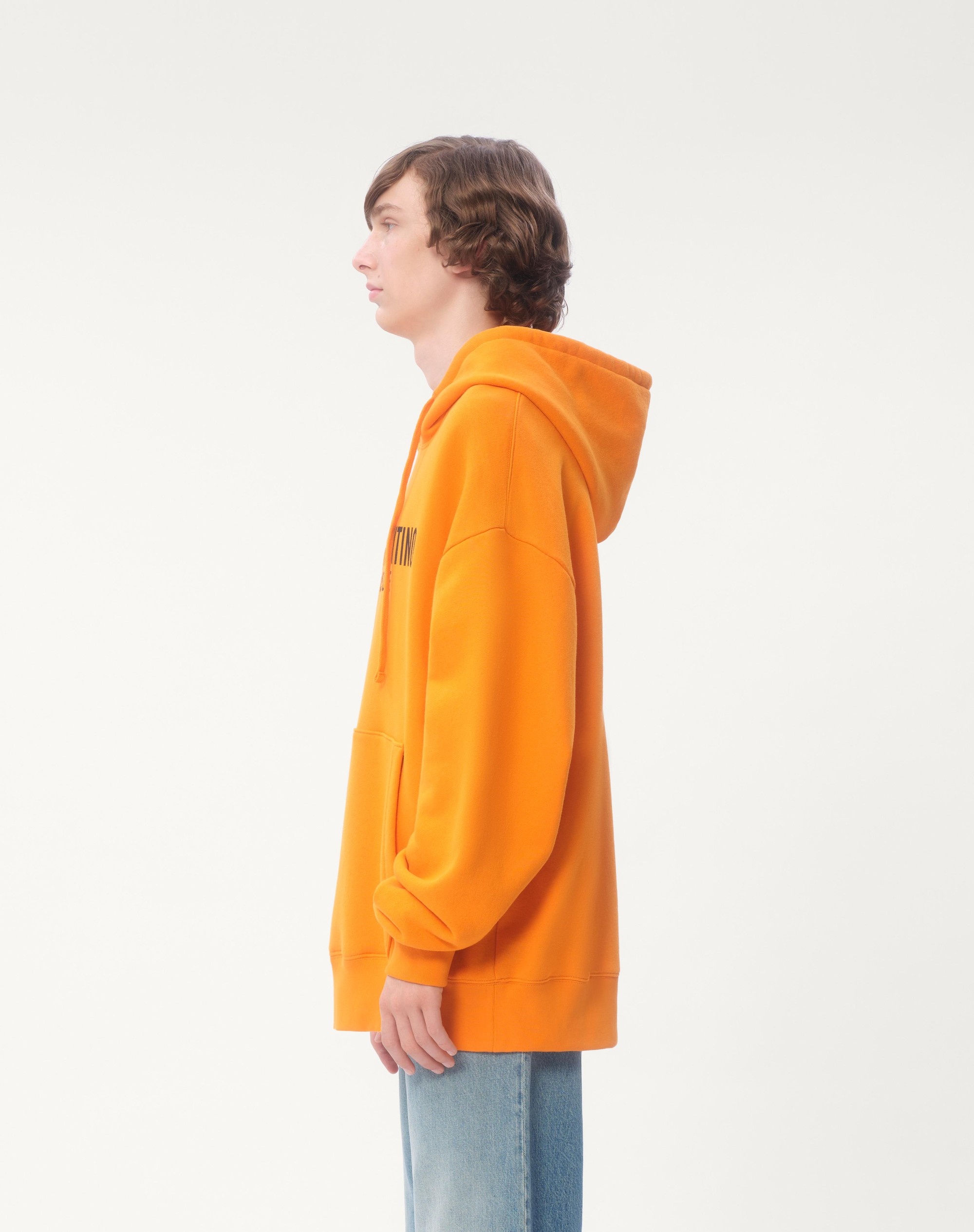 【VALENTINO】Cotton sweatshirt with chez valentino print Cotton Sweatshirt With Chez Valentino Print And Embroidery