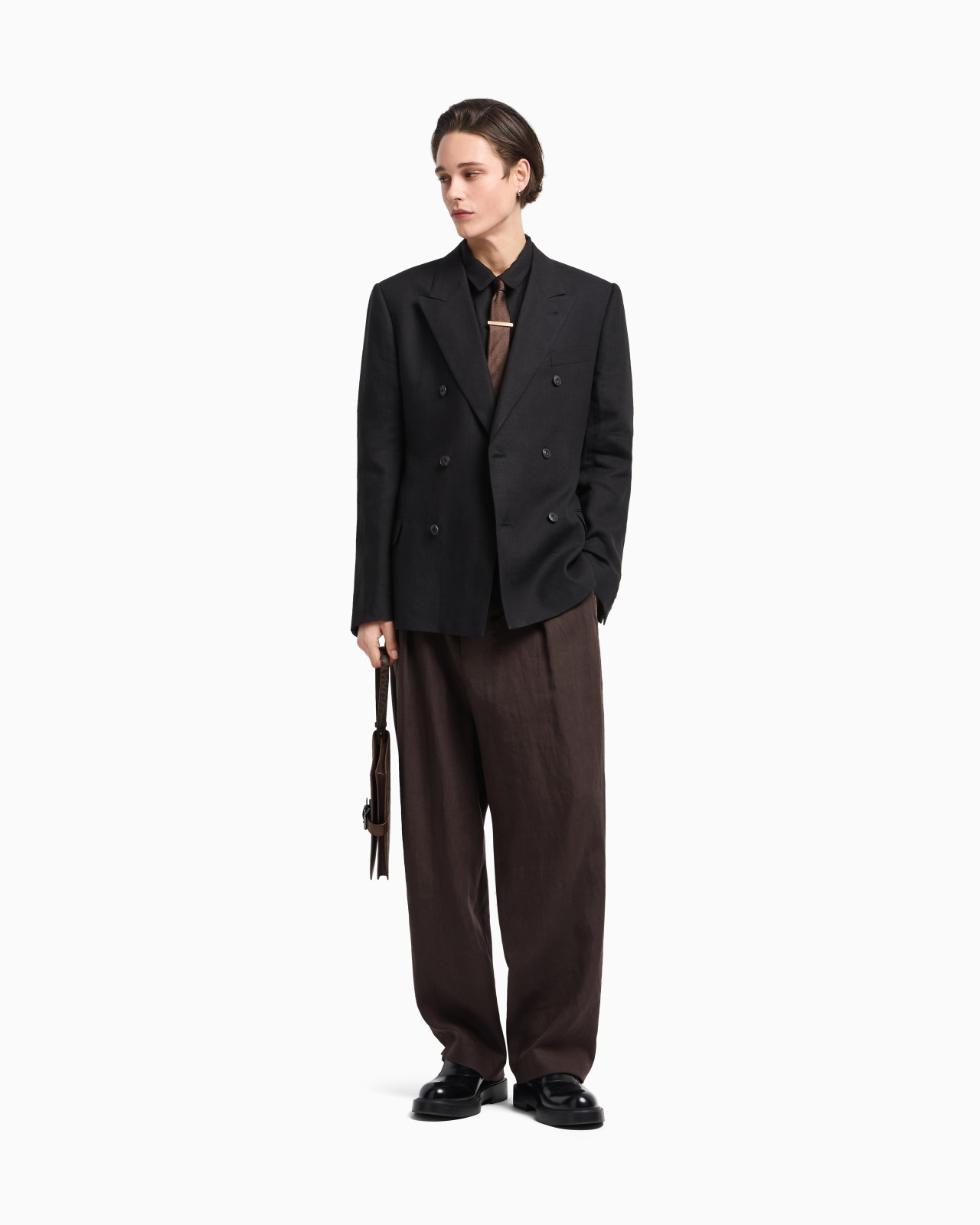 PURE LINEN SHIRT WITH PARTIAL ZIP - 2