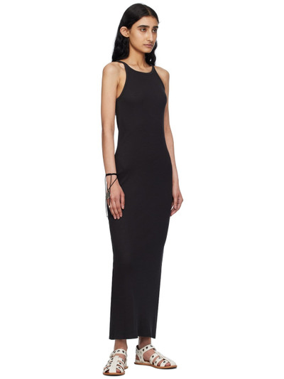 rag & bone Black 'The Essential Rib String Tank' Midi Dress outlook