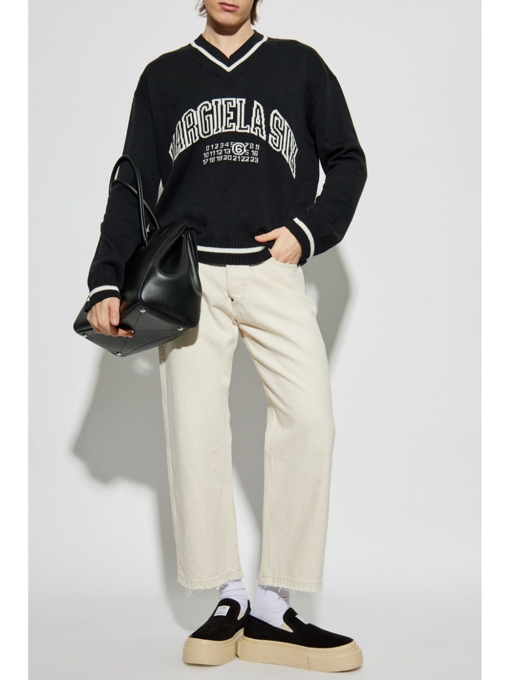 buckled straight jeans - 2