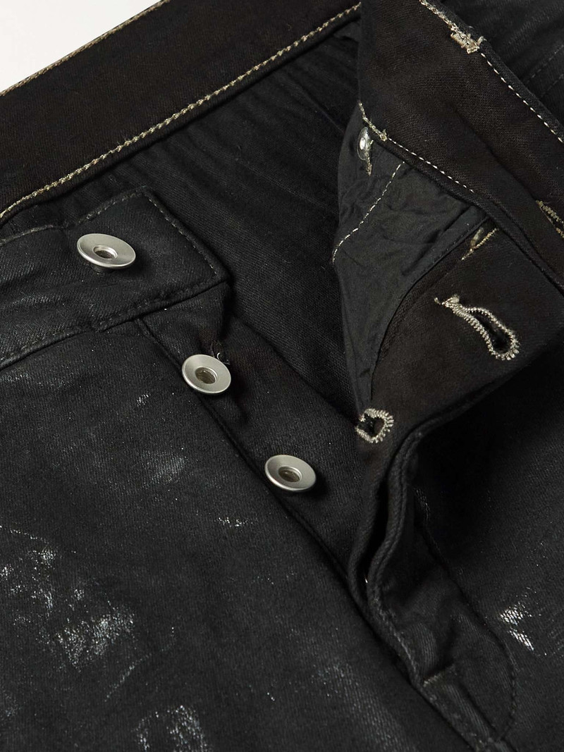 Detroit Slim-Fit Distressed Paint-Splattered Coated Jeans 3
