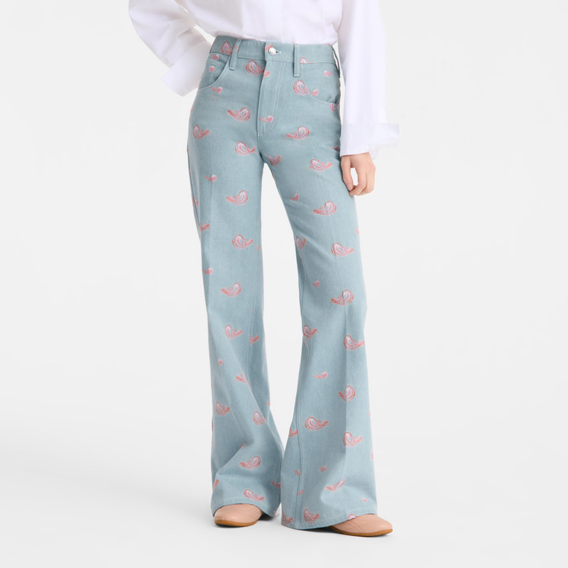 Jean's Sky Blue - Embroidered denim 3
