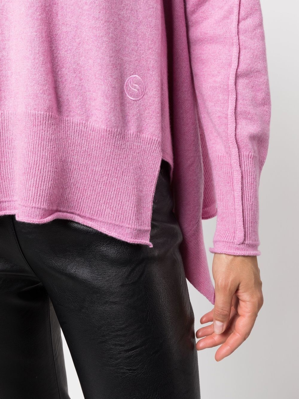 waterfall-hem fine-knit jumper - 5
