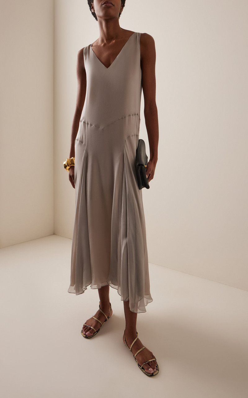 KALLMEYER Millie Gusset Cotton Maxi Dress light grey outlook