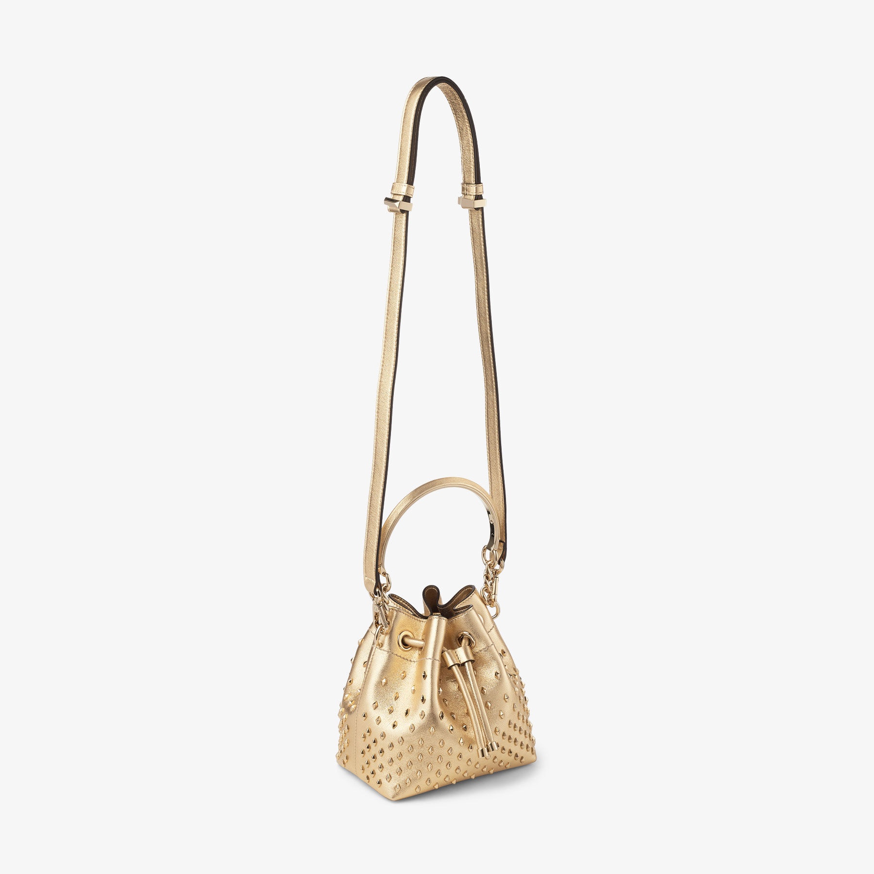 Bon Bon Bucket S
Gold Metallic Nappa Leather Bucket Bag with Studs - 5