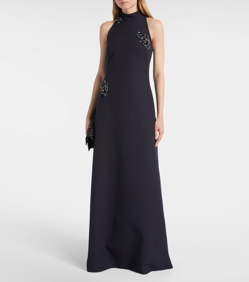 Safiyaa Priscilla embellished crêpe gown outlook
