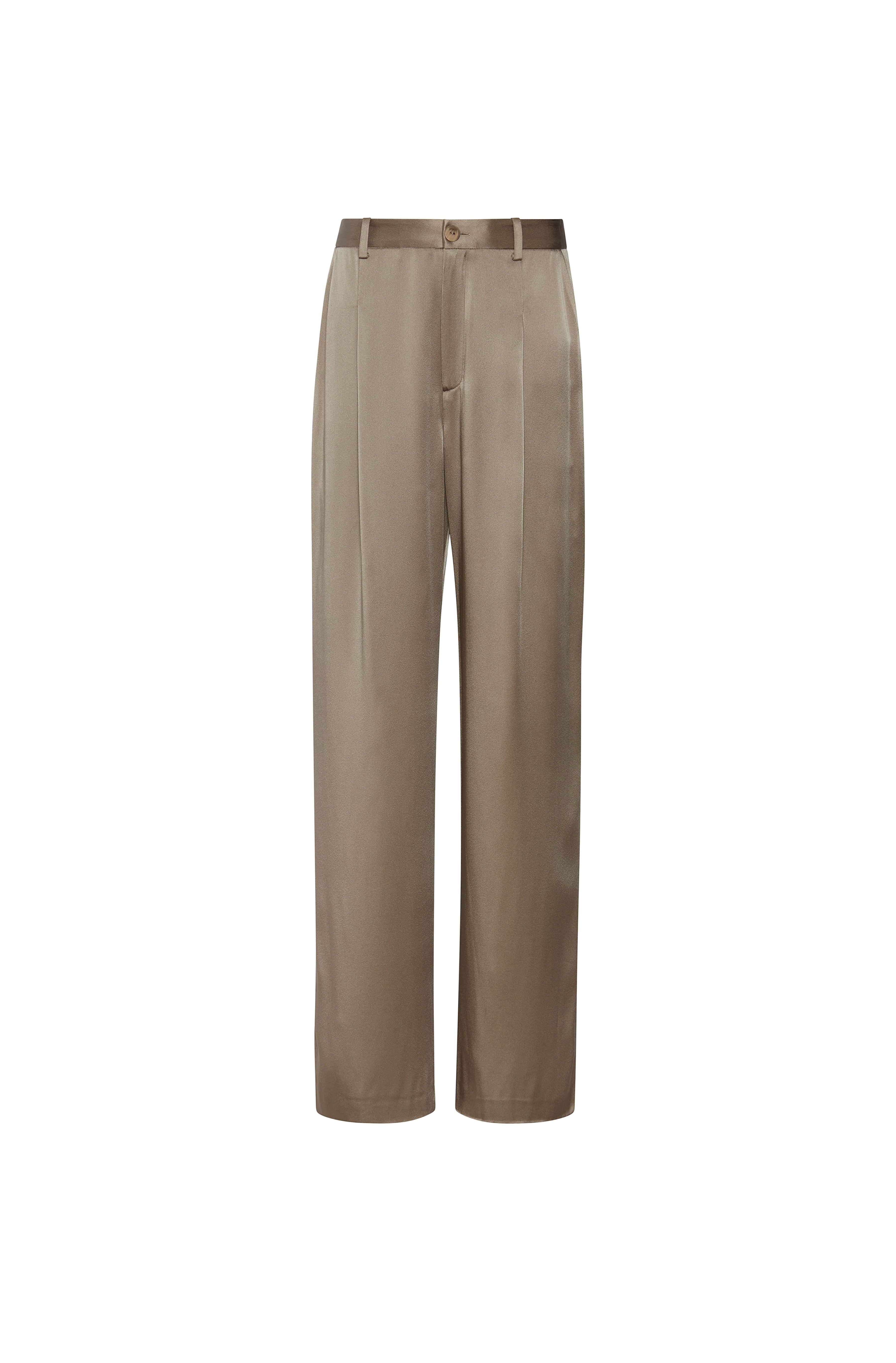 Satin Relaxed Pleated Pant - 2
