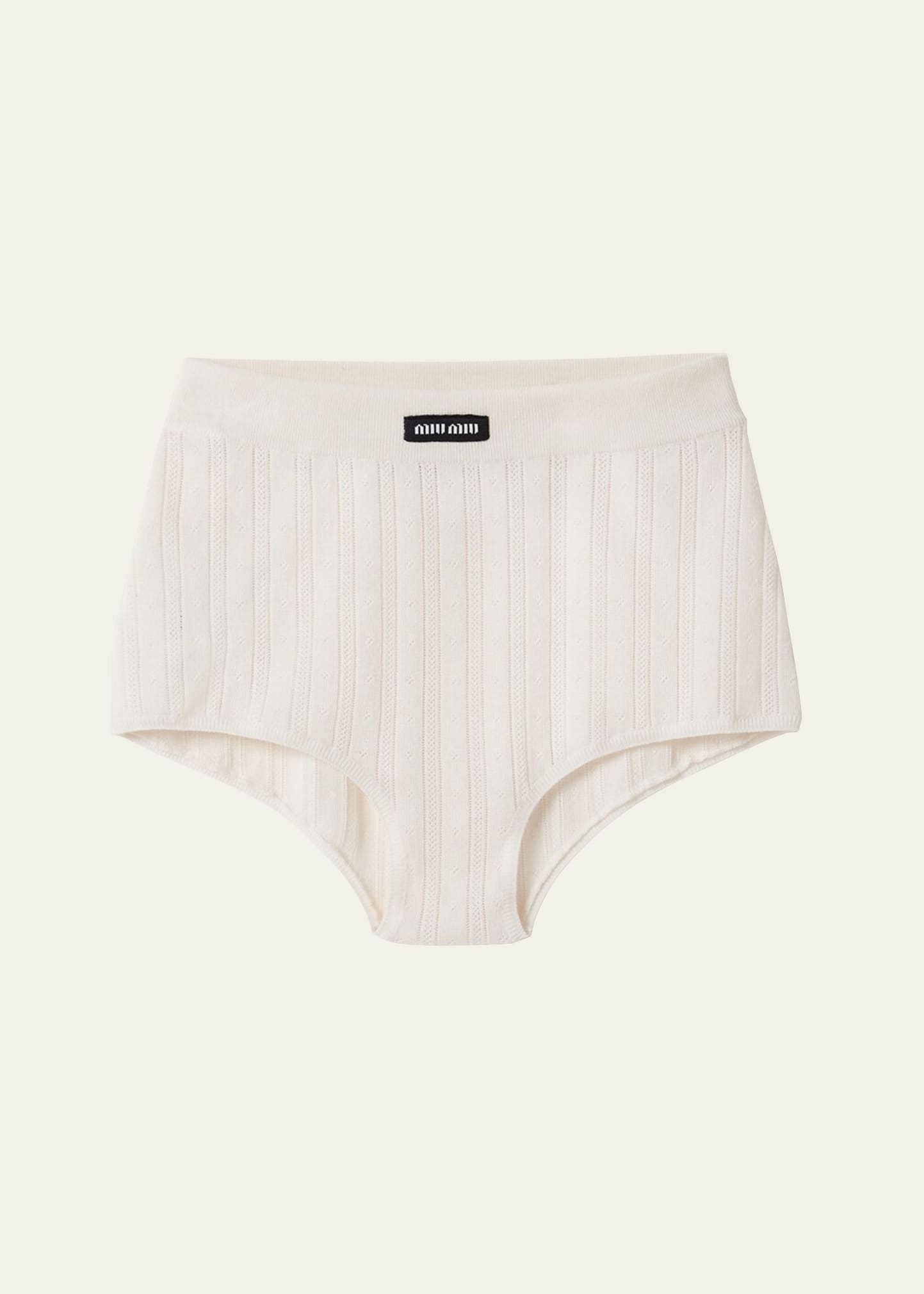 Openwork Cashmere Silk Shorts - 1