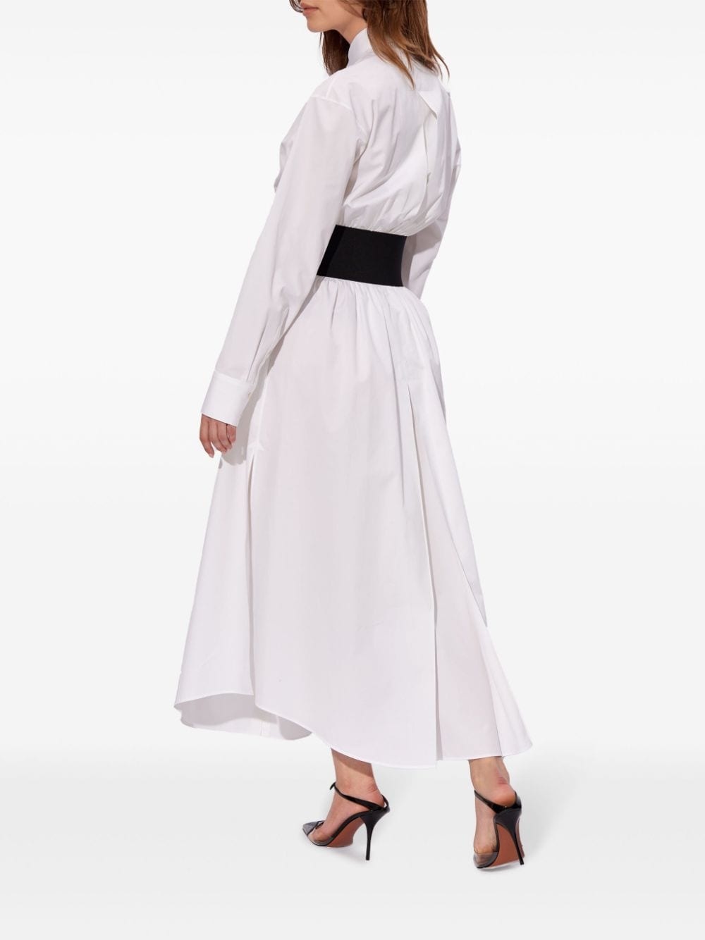 belted cotton shirtdress - 4