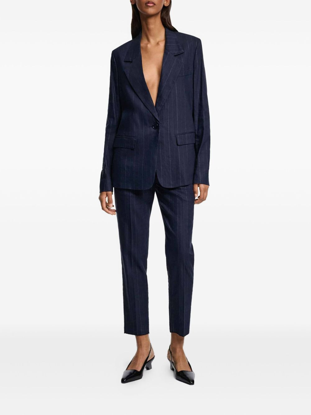pinstripe-print tailored blazer - 2