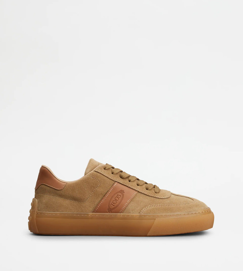 TOD'S SNEAKERS IN SUEDE - BEIGE, BROWN 1