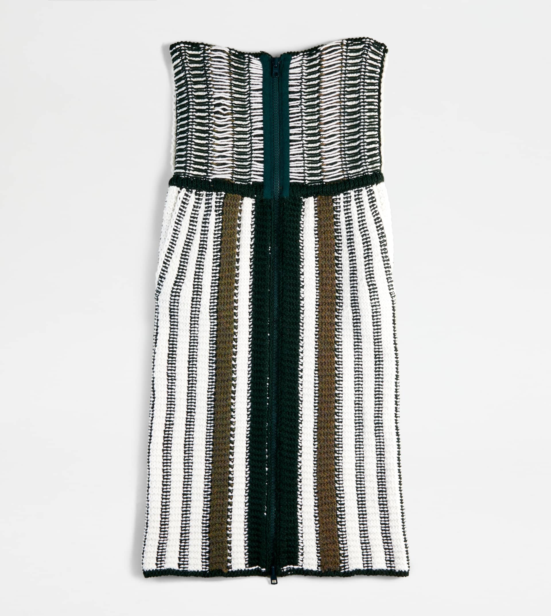 STRIPED SKIRT IN KNIT - GREEN, WHITE - 1