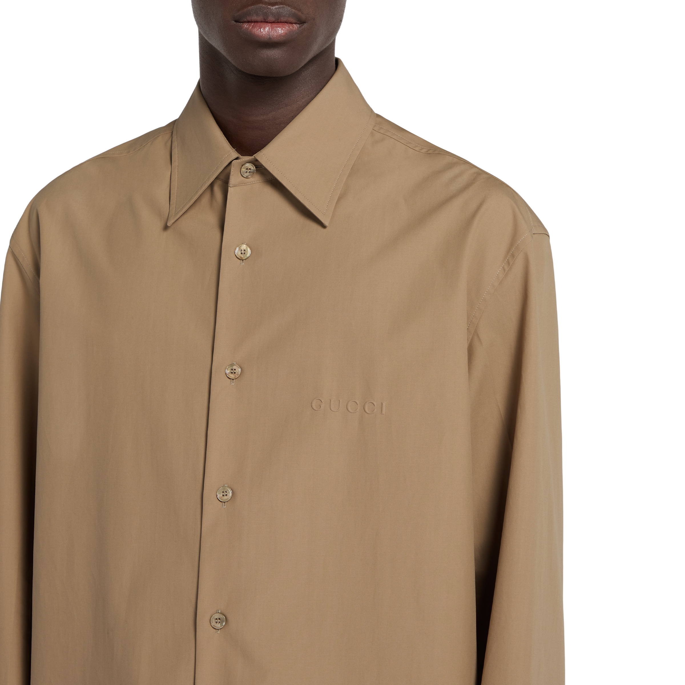 Embossed cotton poplin shirt - 5