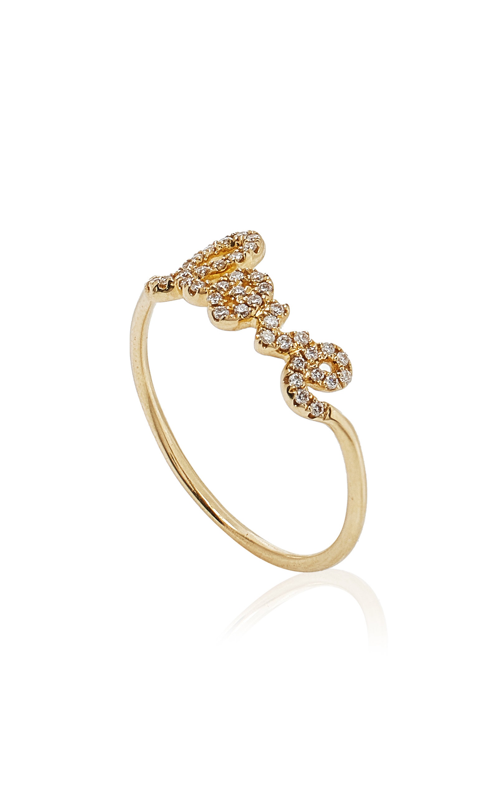 Love Script 14K Gold Diamond Ring gold - 3
