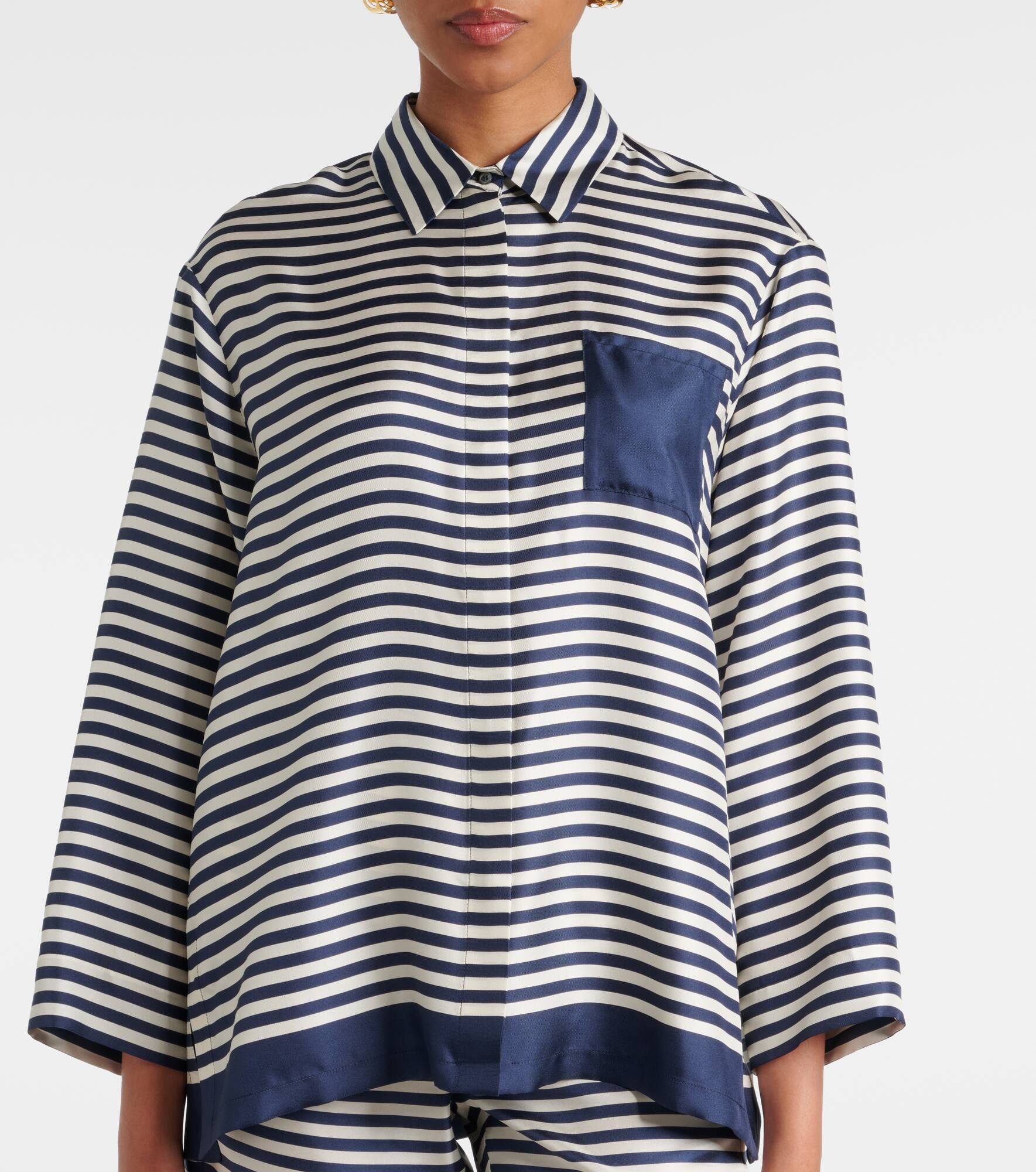 Maya striped silk shirt - 6