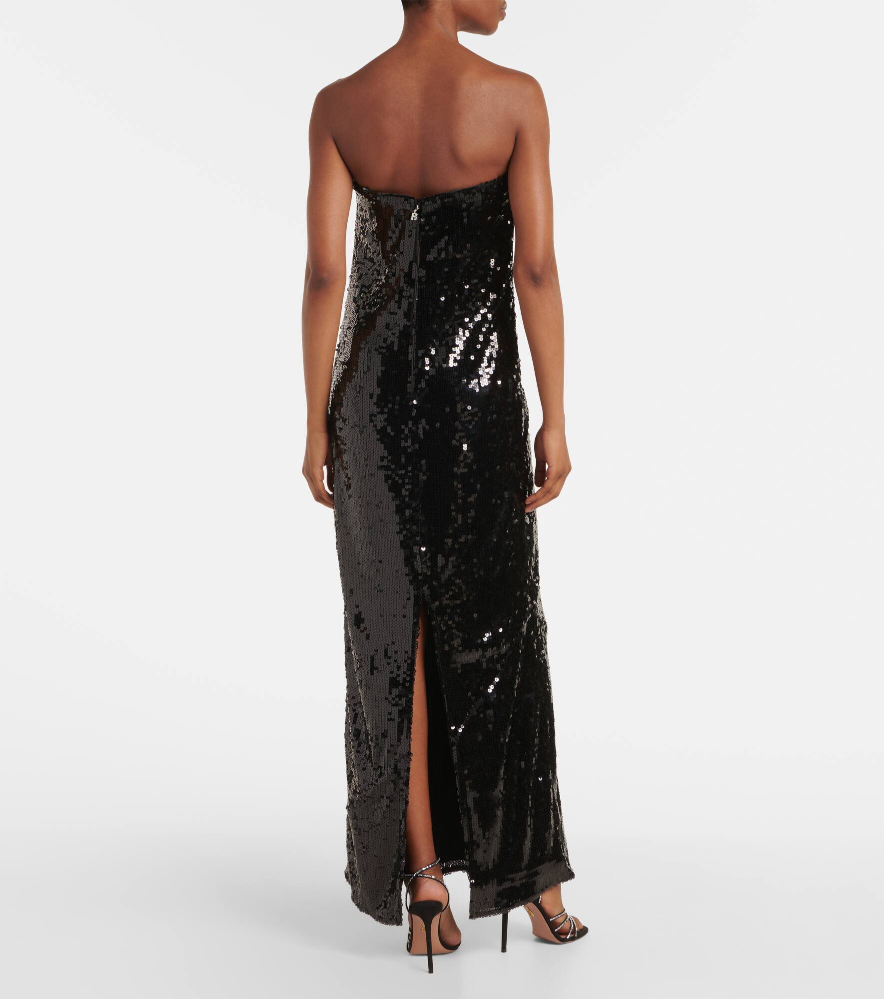 Sequined strapless maxi dress - 3