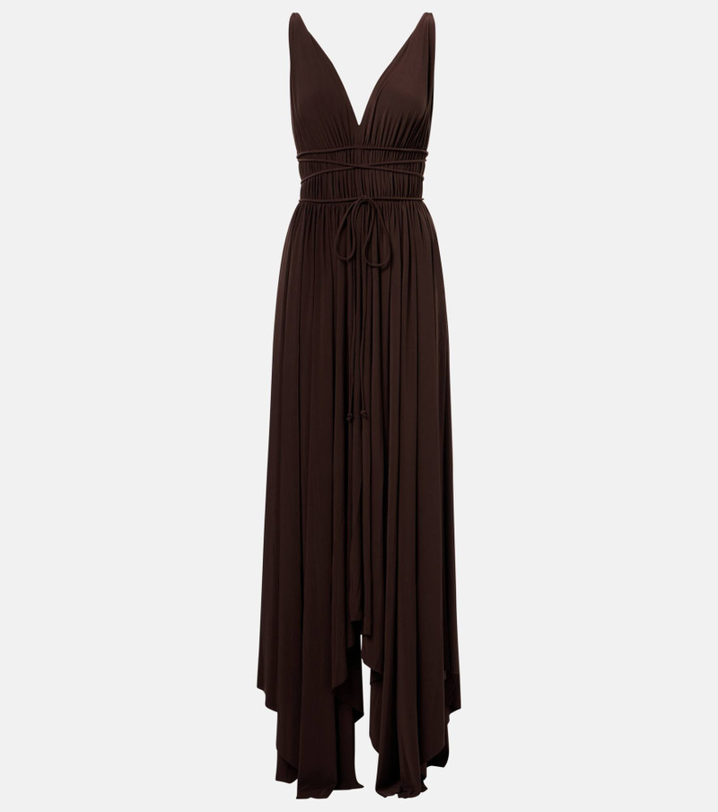 Goddess pleated jersey maxi dress 1