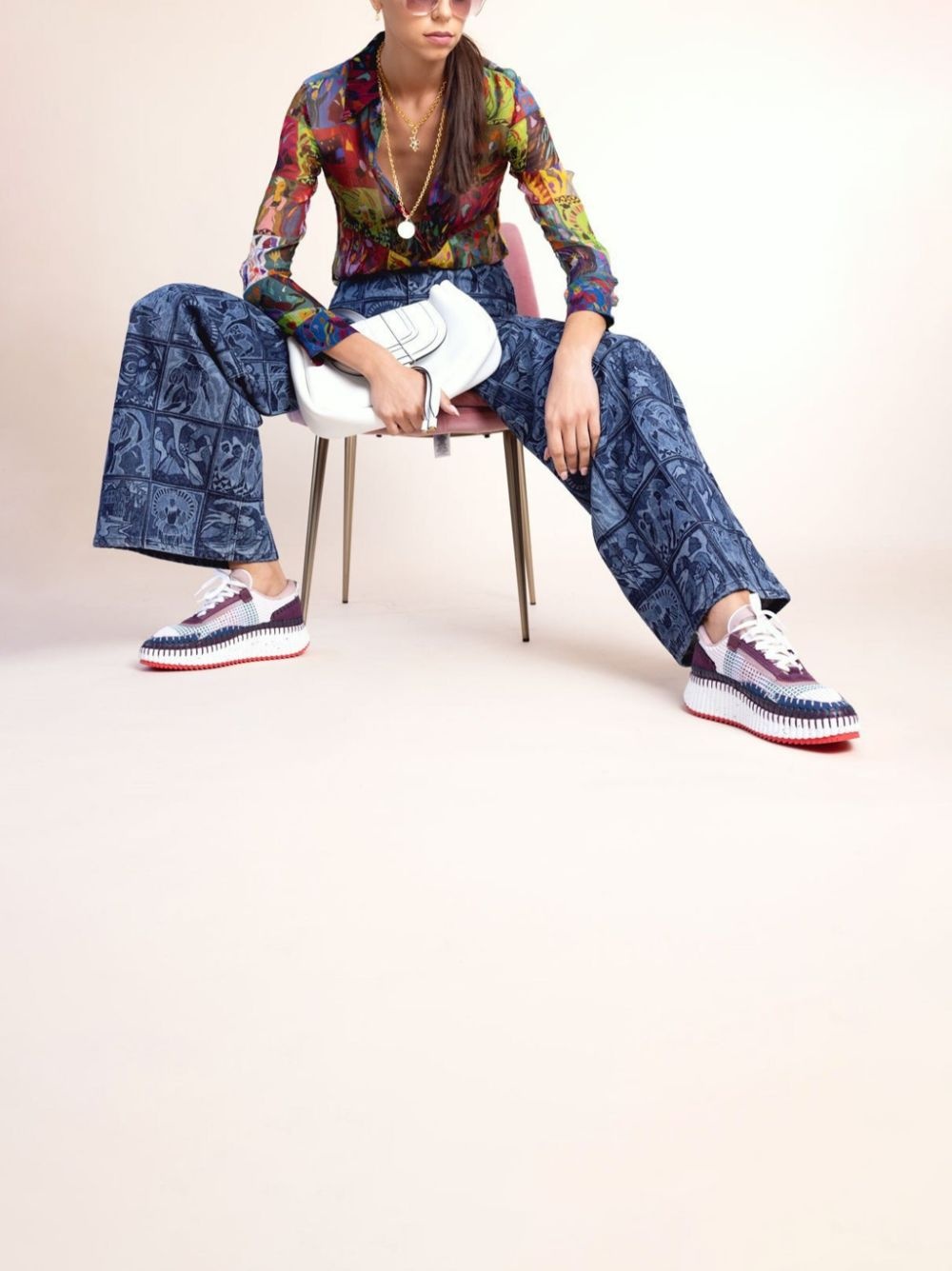 graphic-print semi-sheer shirt - 5