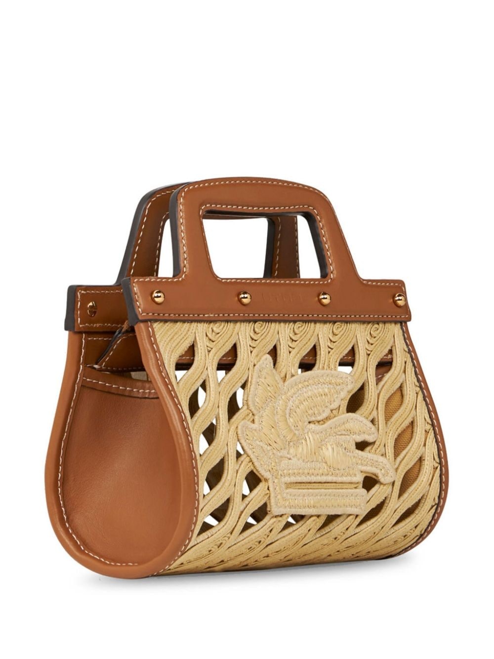 mini Pegaso raffia handbag - 4