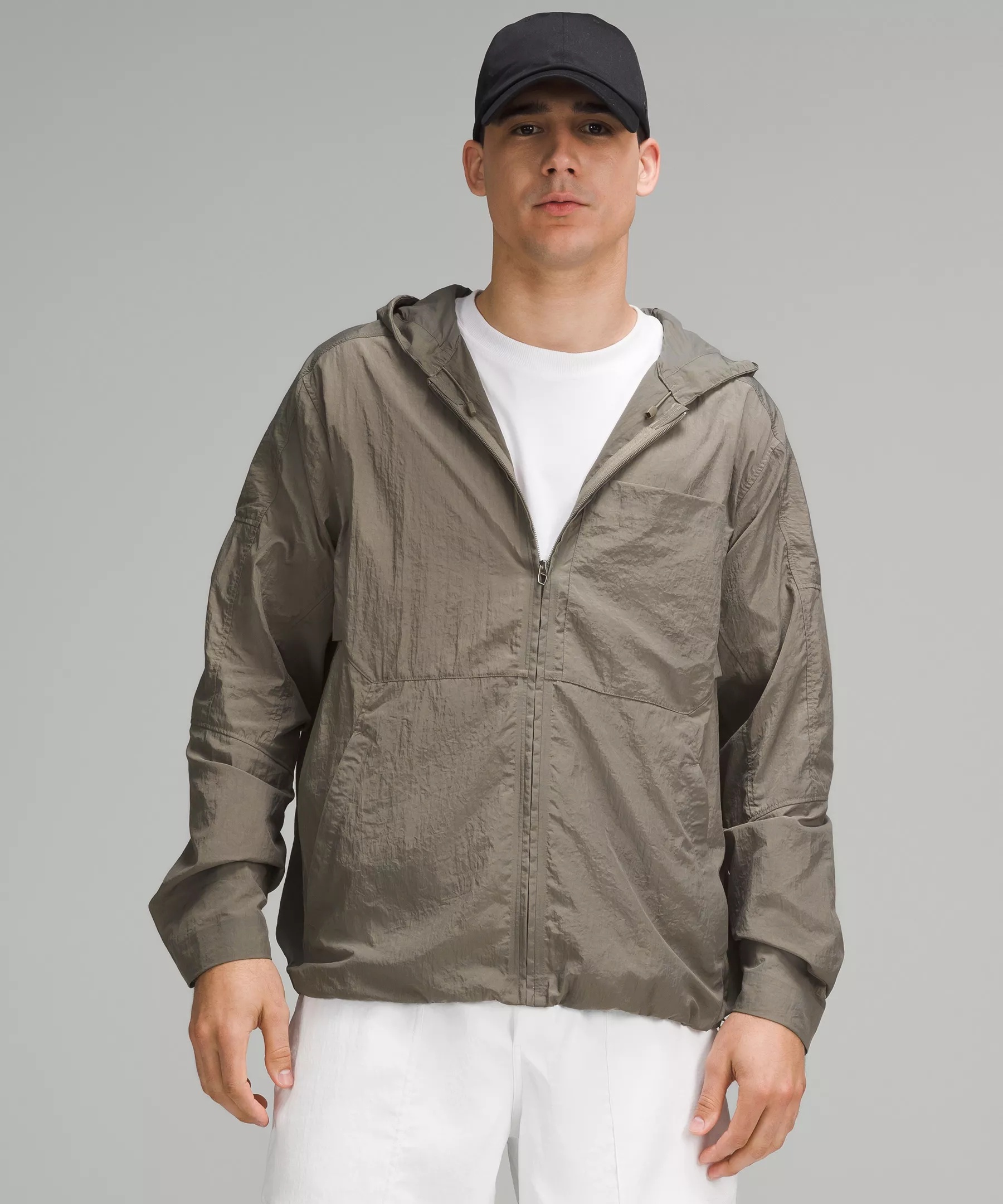 Textured Full-Zip Hooded Jacket - 1
