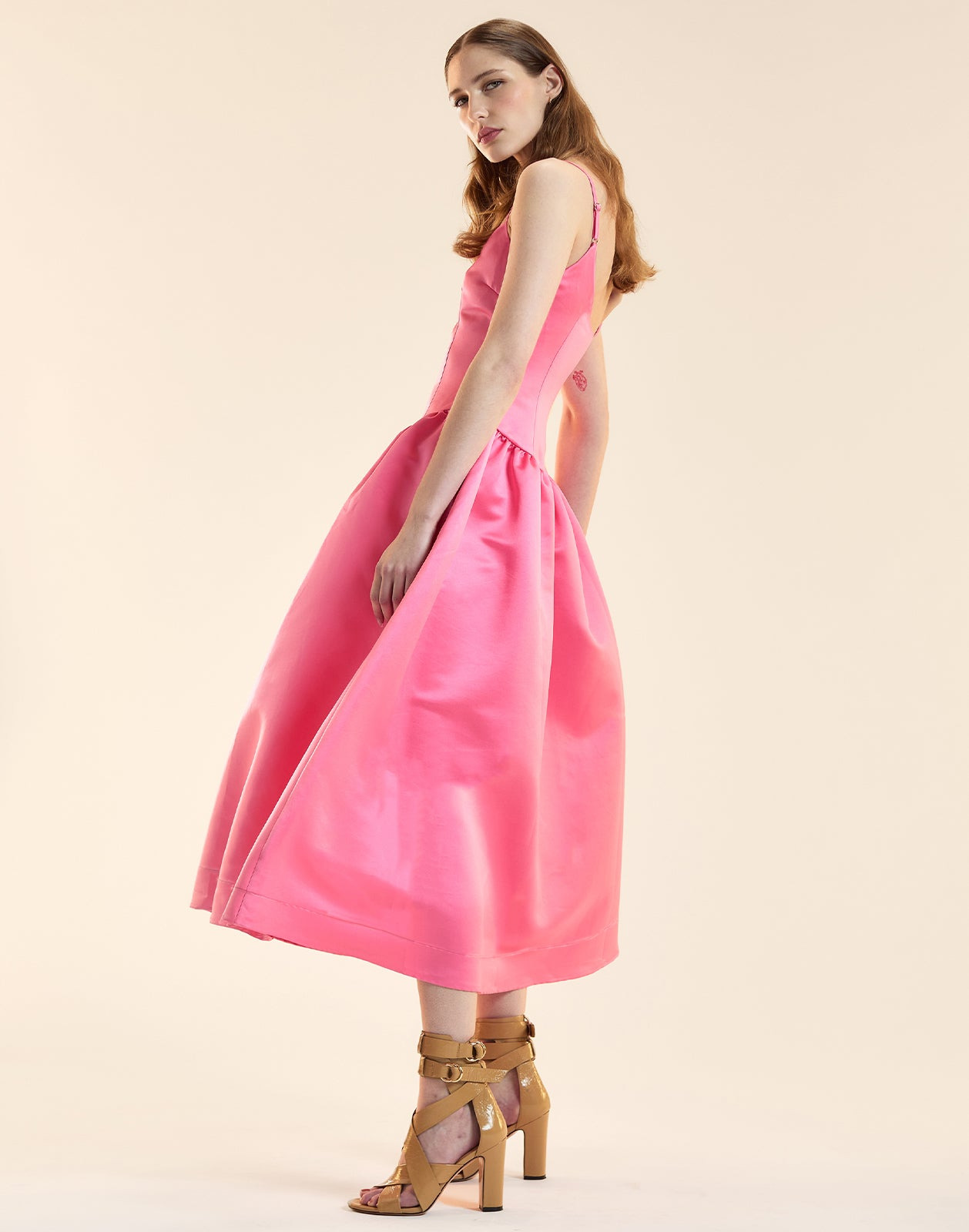Genevive Satin Midi Dress - 3