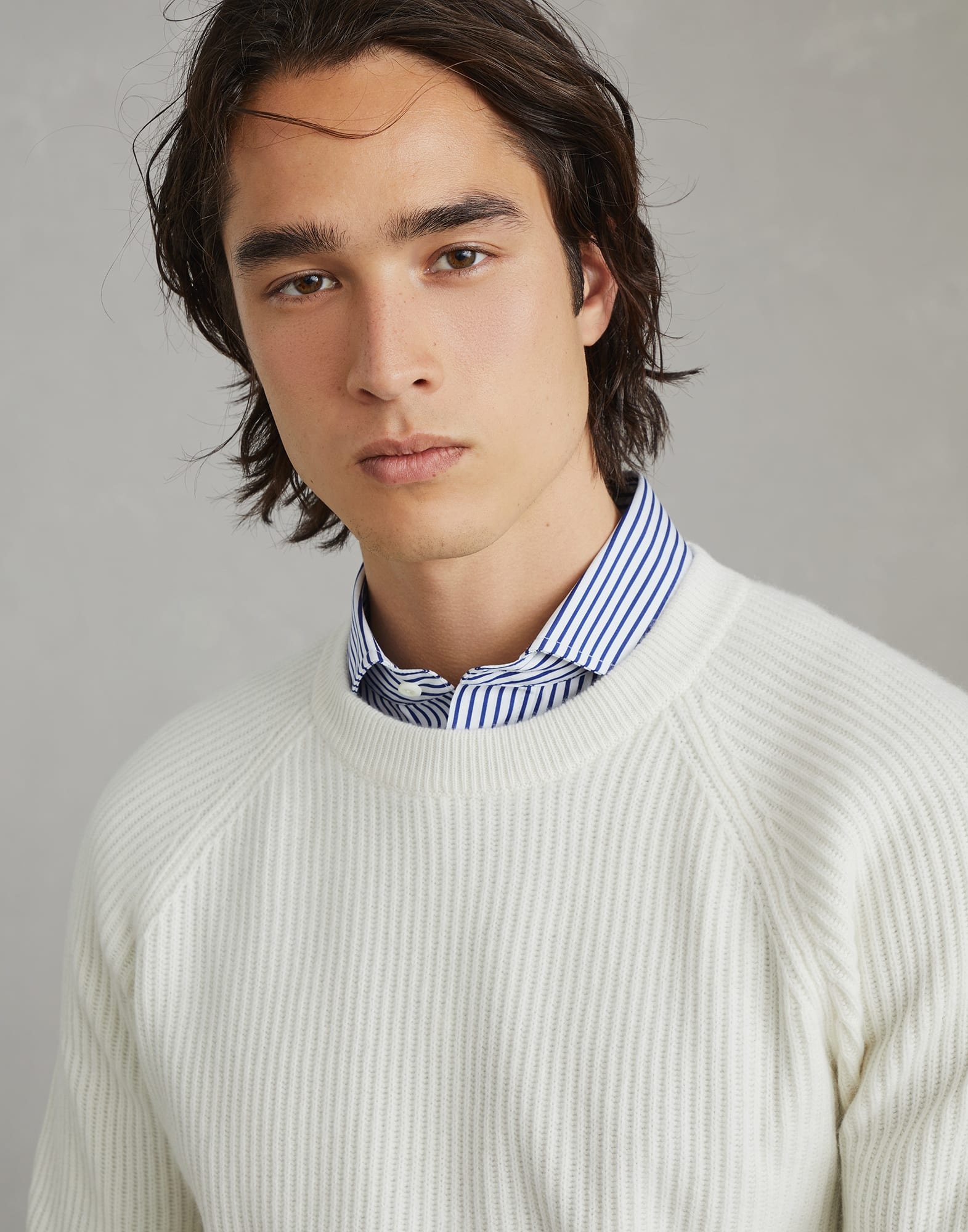 Cashmere English rib sweater with raglan sleeves - 3