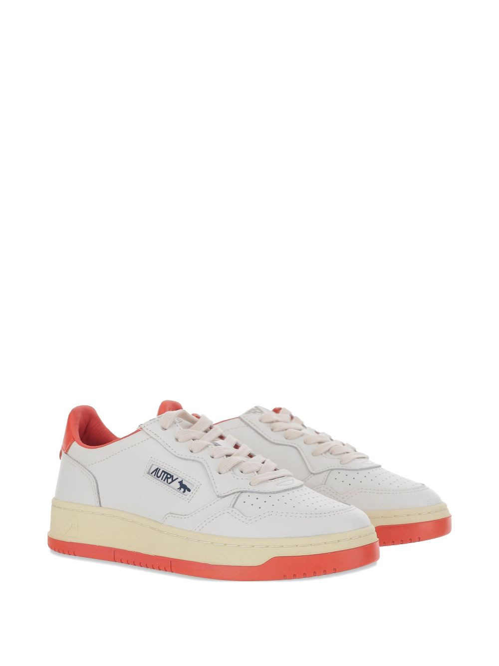 low-top leather sneakers - 2