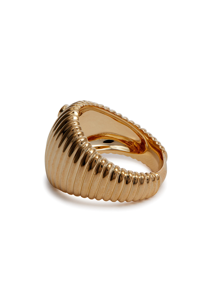 Chevaliere Berlingot 9kt gold signet ring - 4