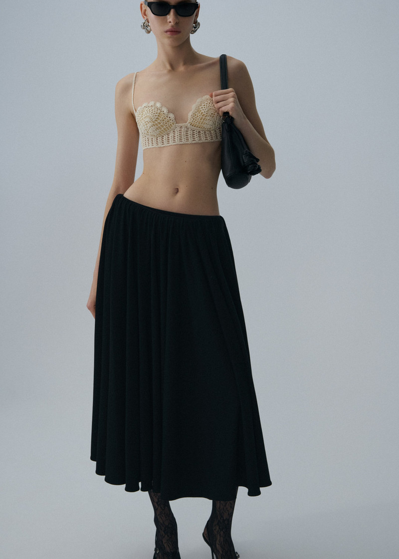 MAGDA BUTRYM Sheer midi skirt in black outlook